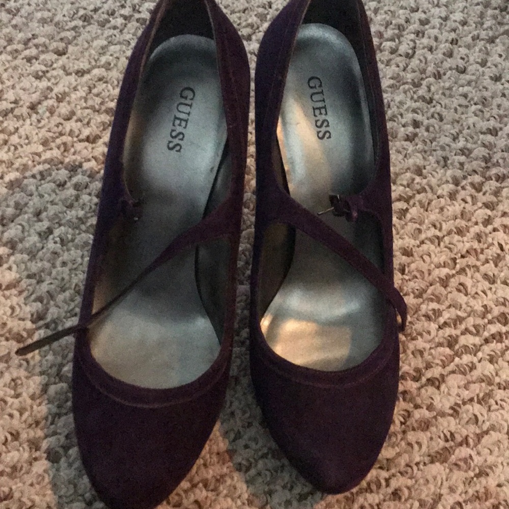 Guess size 10 purple Mary Janes never worn